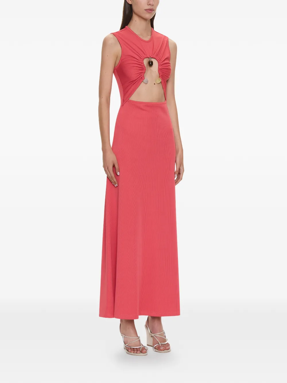 Christopher Esber Hiero verfraaide maxi-jurk met uitgesneden details Rood