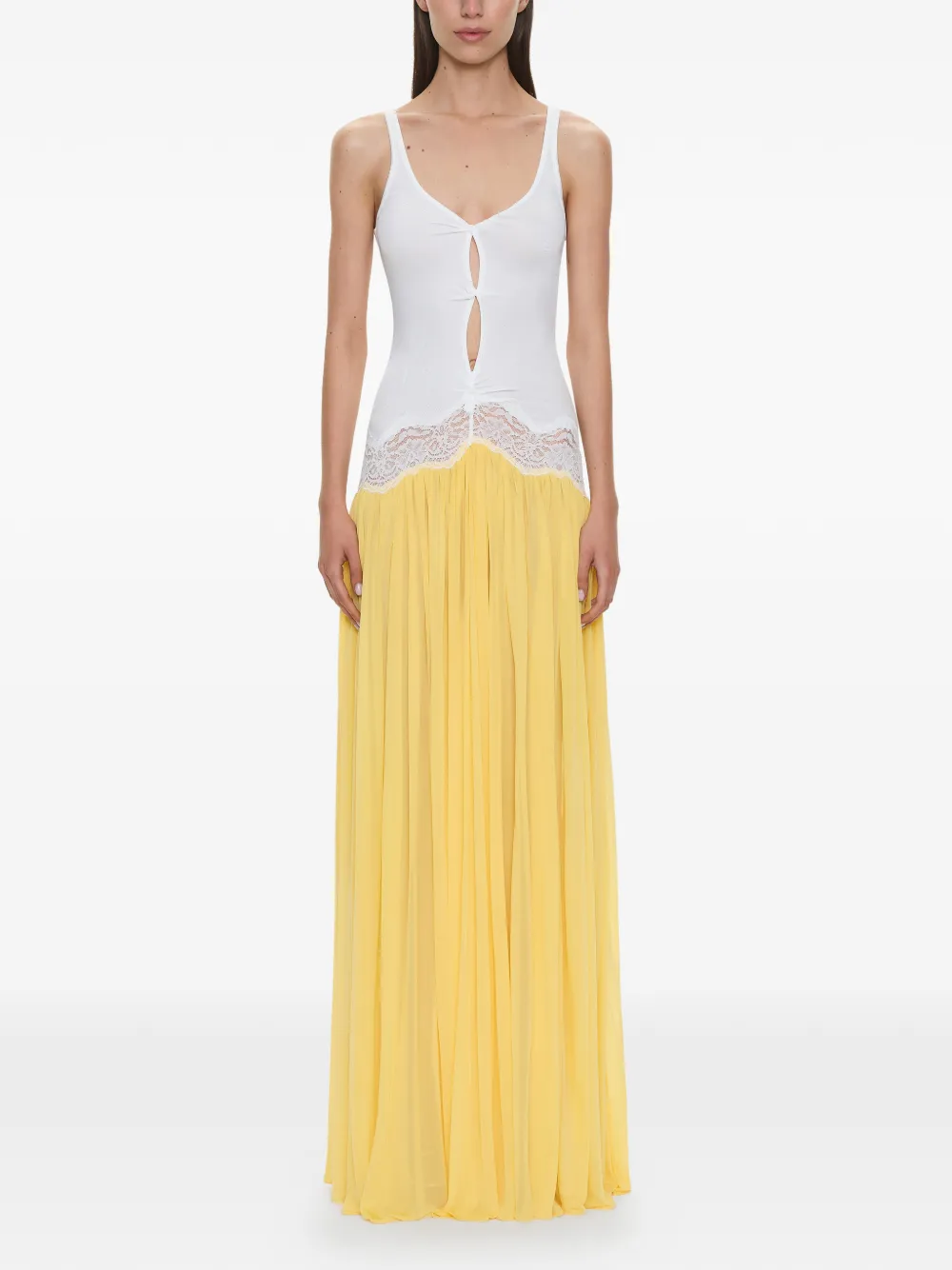 Christopher Esber twist lace tank maxi dress - Giallo