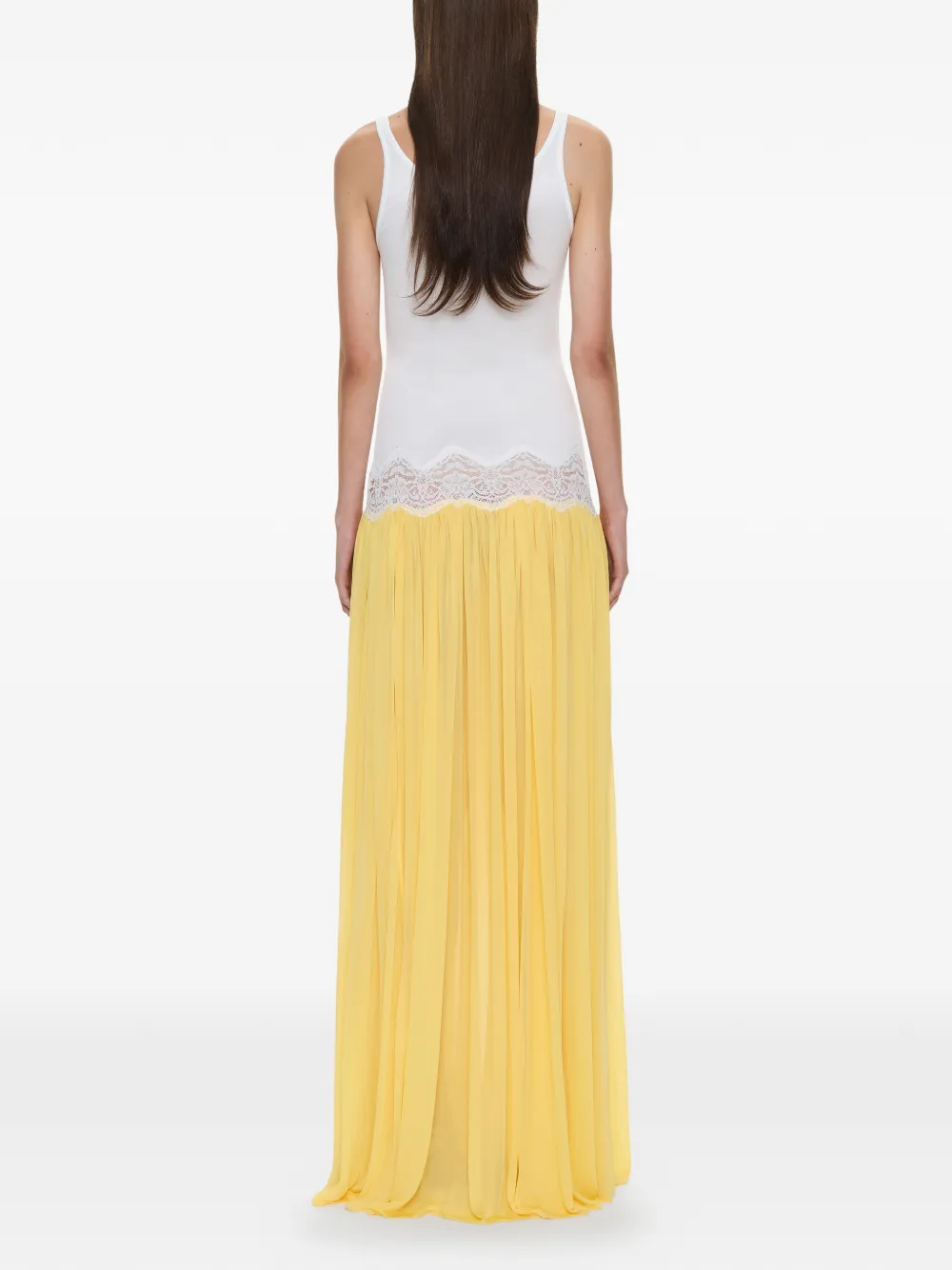 Christopher Esber Verner maxi-dress met kanten afwerking en uitgesneden details Geel