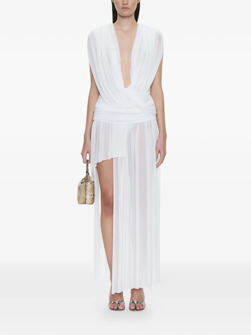 Christopher Esber Orion Layered short skirt - Bianco