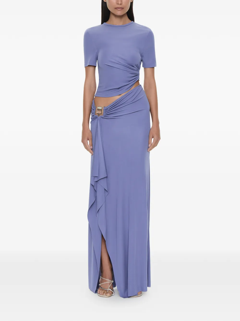 Christopher Esber buckle cascade maxi skirt - Viola