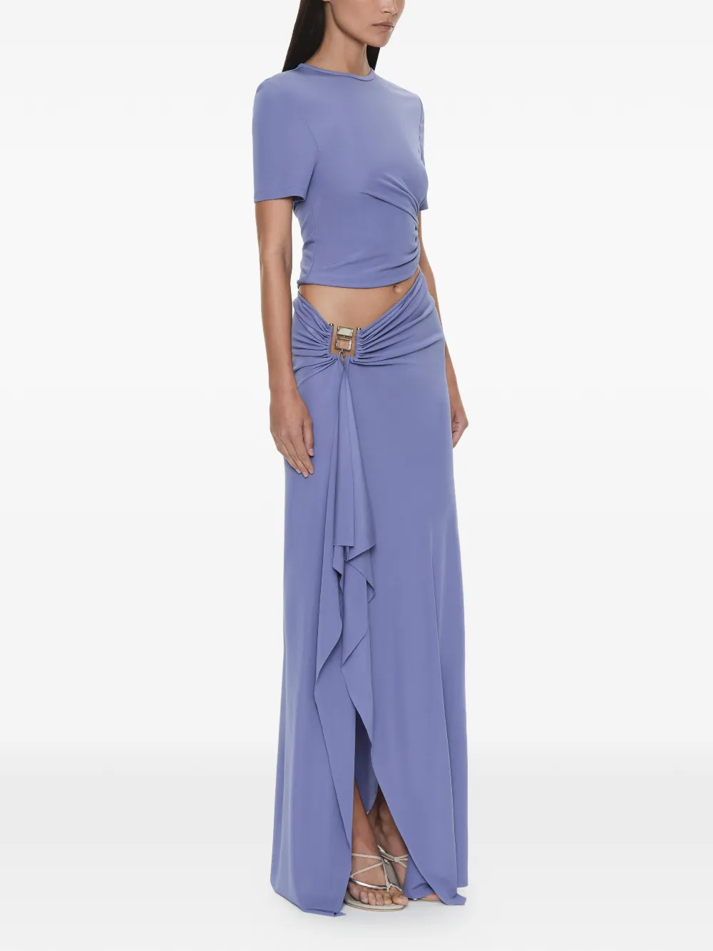 Christopher Esber Cascade maxi-rok met gesp Paars