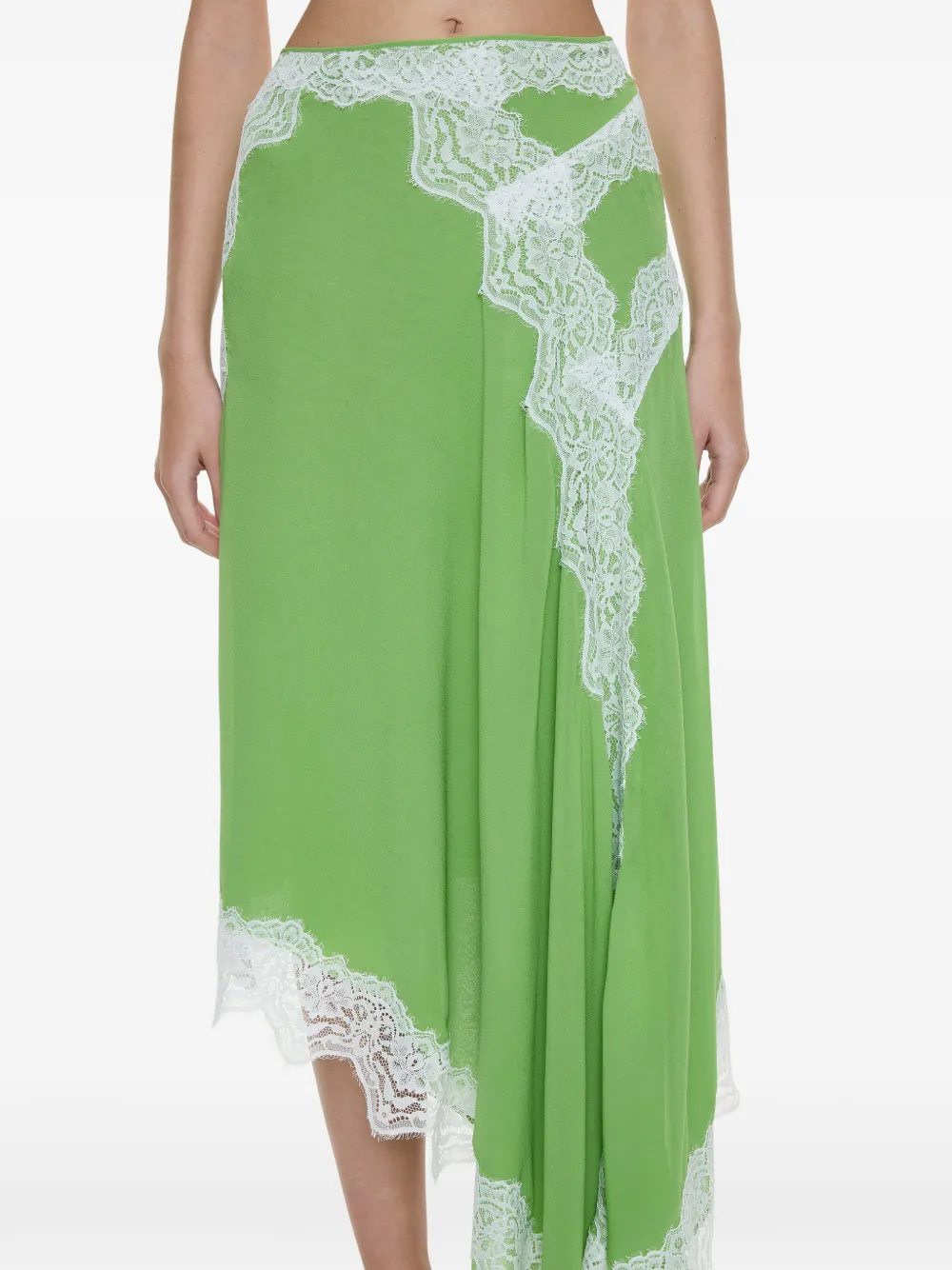 Christopher Esber Verve asymmetrische rok met kant Groen