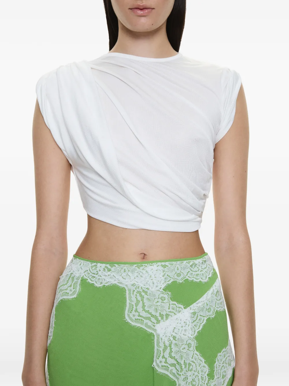 Christopher Esber Verve asymmetrische rok met kant Groen