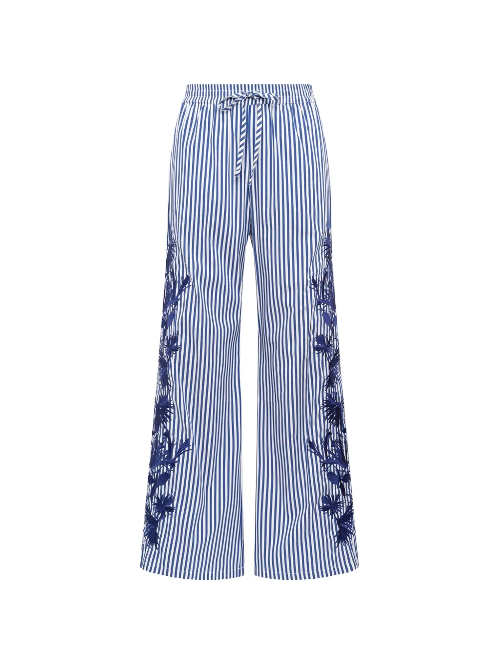MALIPARMI striped embroidered trousers - Blu
