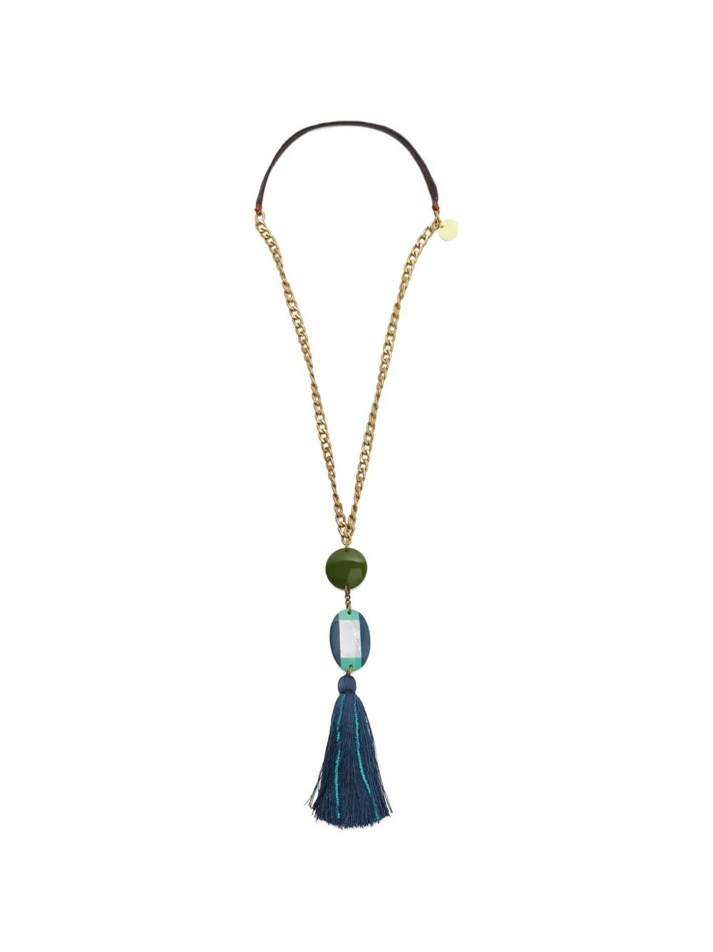 MALIPARMI charm tassel necklace - Oro