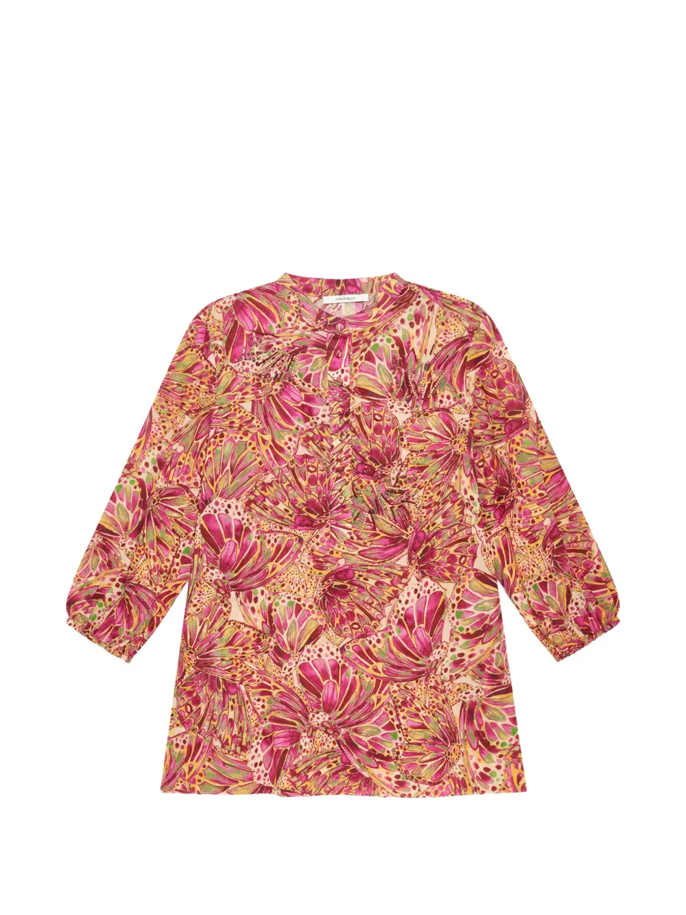  Maliparmi Sweet Butterfly Abstract-print Long-sleeved Shirt - Pink 