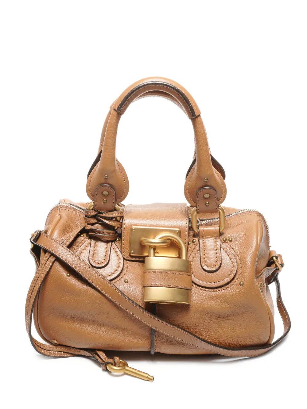 Chloé Pre-Owned 2000-2015 Paddigton lock leather tote bag - Marrone