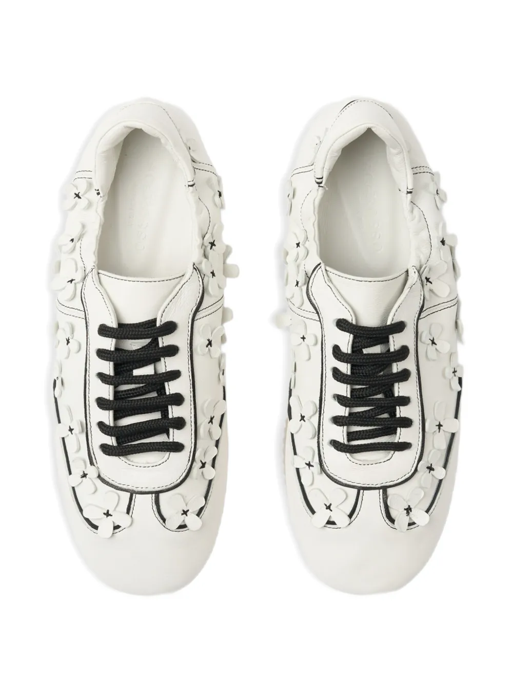 Scarosso Riley Flowers sneakers met ronde neus Wit