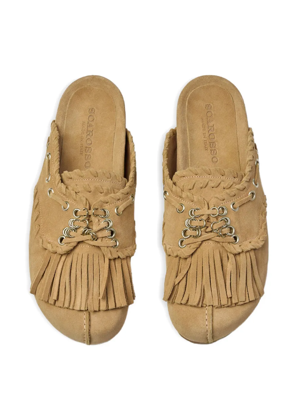 Scarosso Flora suède muiltjes Beige