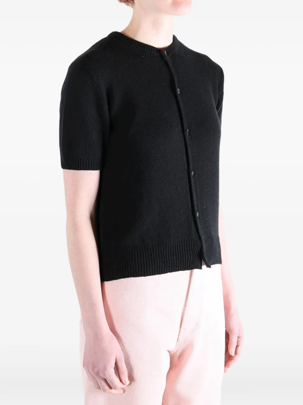 Auralee Vest met korte mouwen en knopen Zwart