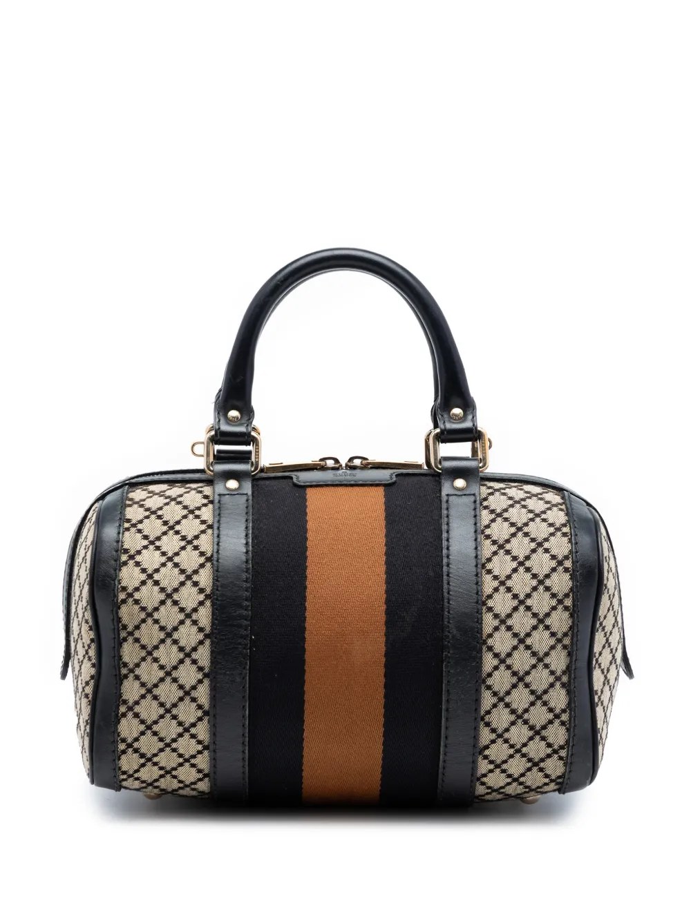 Gucci Pre-Owned 2016-2026 Small Diamante Canvas Web Joy Boston Bag satchel - Nero