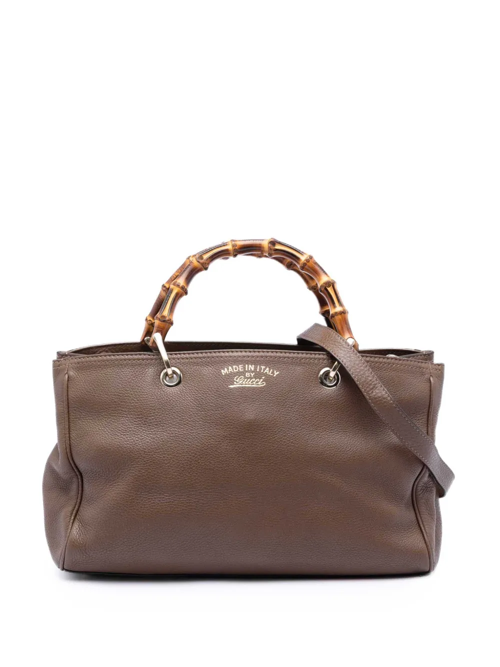 Gucci Pre-Owned 2016-2026 Medium Calfskin Bamboo Shopper satchel - Braun