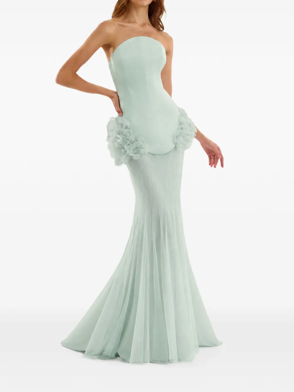 Gemy Maalouf Strapless jurk Groen