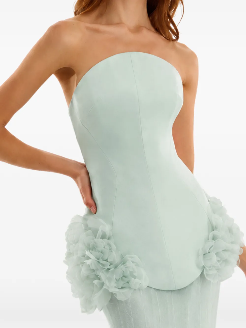 Gemy Maalouf Strapless jurk Groen