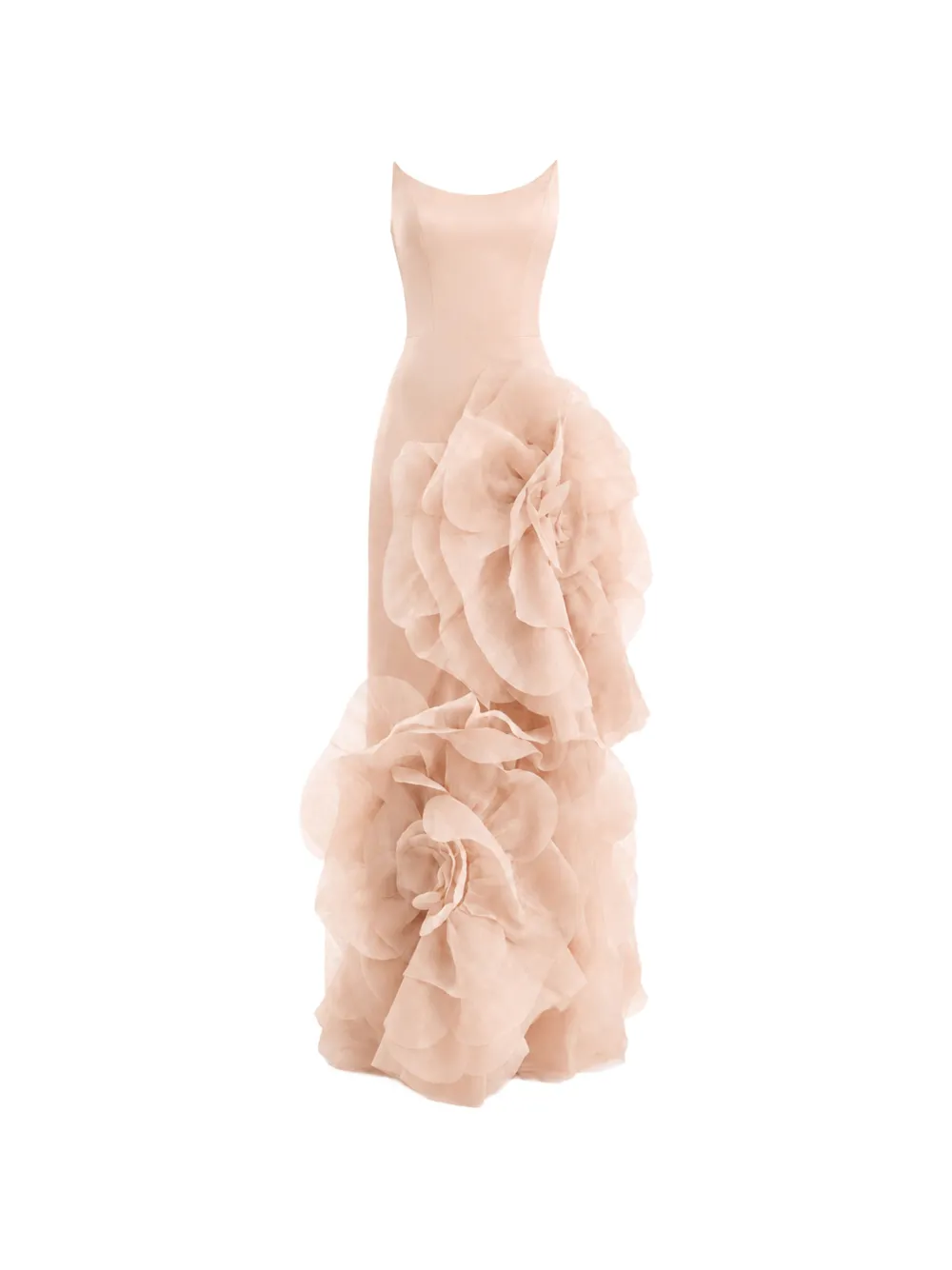 Gemy Maalouf flower-embellished scoop-neck gown - Pink