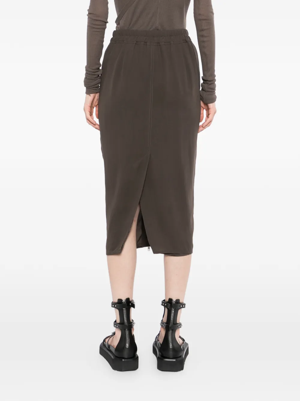 Rick Owens Pillar midi-rok Bruin