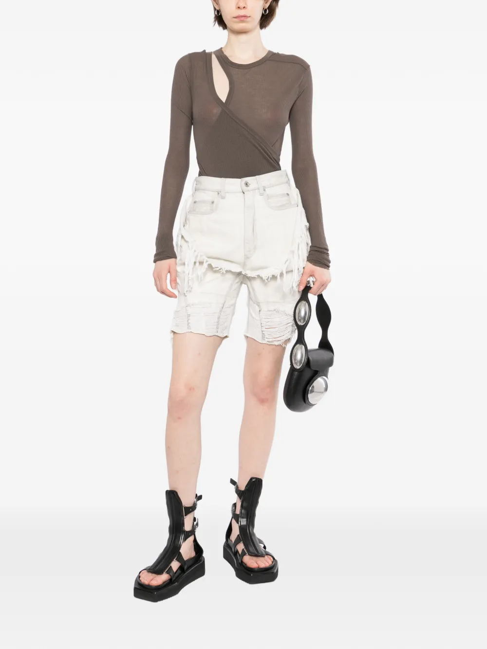 Rick Owens DRKSHDW Slivered shorts Beige