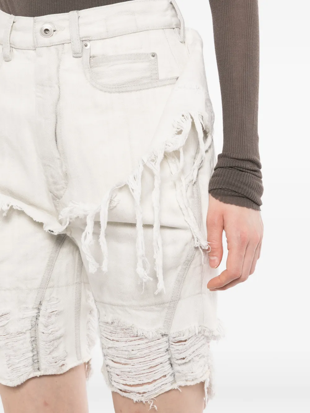 Rick Owens DRKSHDW Slivered shorts Beige