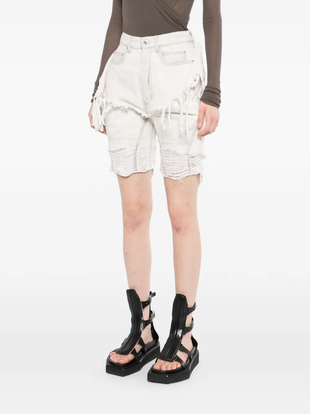 Rick Owens DRKSHDW Slivered shorts Beige