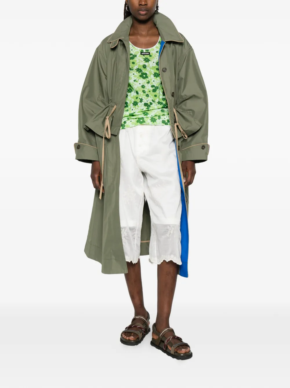 Miu Top met bloemenprint Groen