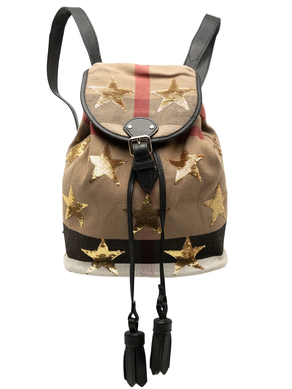 Burberry Pre-Owned 2000-2017 Mega Check Canvas Star Sequin backpack - Marrone