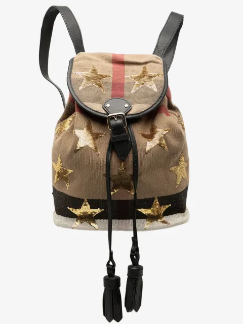 Burberry Pre-Owned mochila de lona Mega Check con lentejuelas de estrella 2000-2017