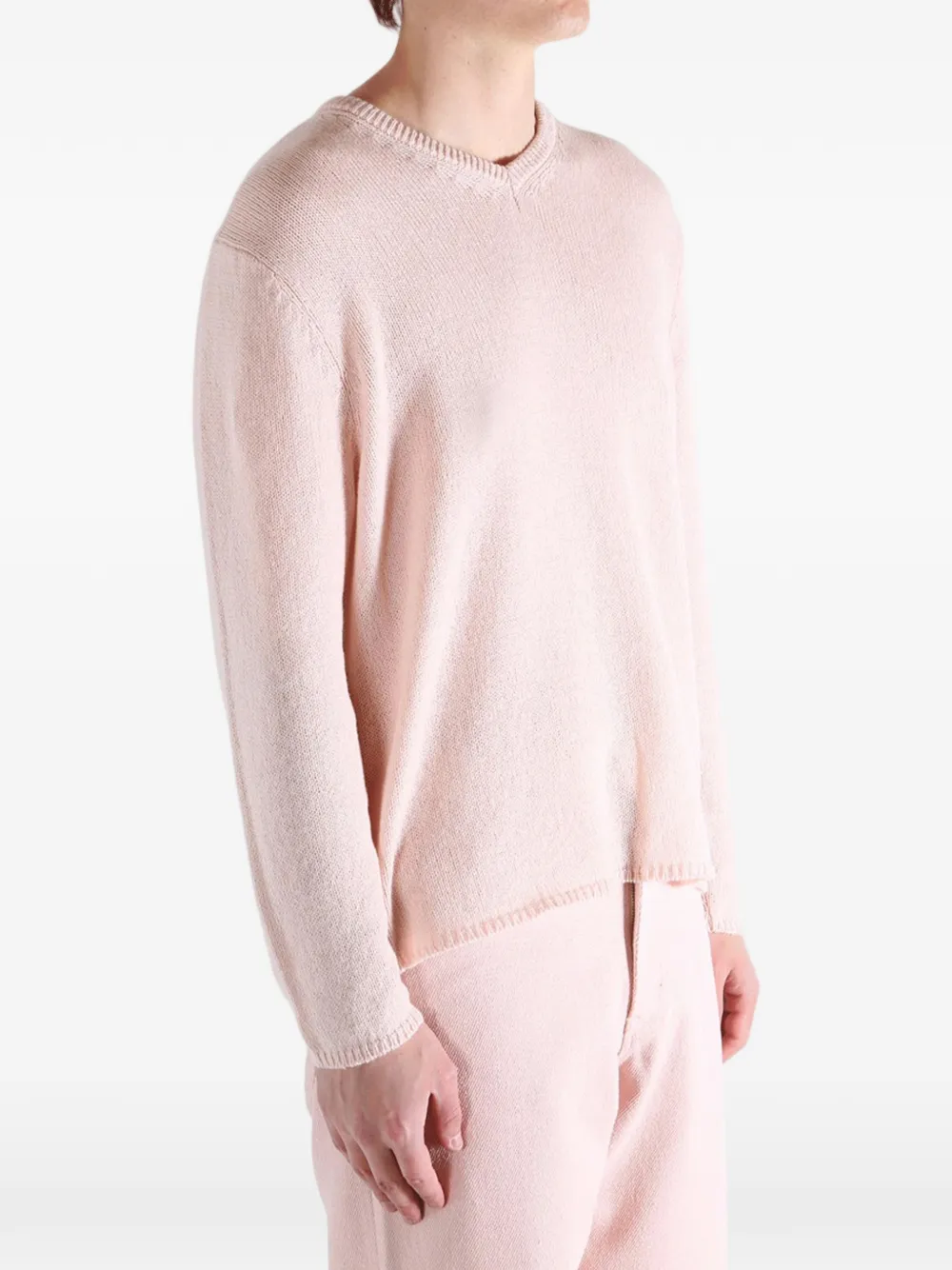 Auralee Trui met V-hals Roze