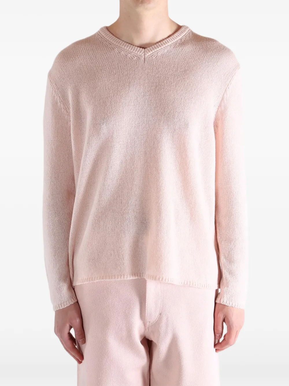Auralee Trui met V-hals Roze