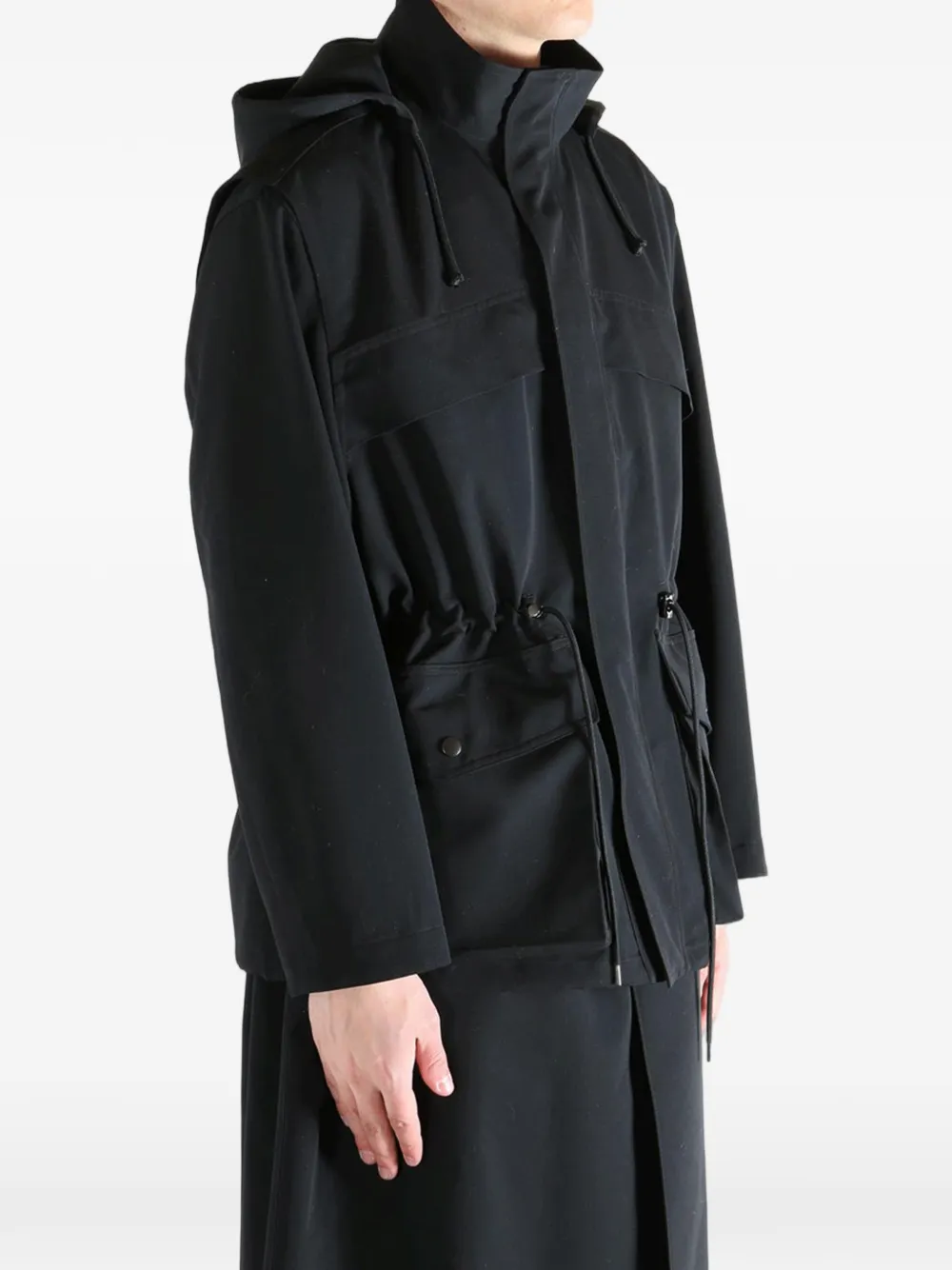 Auralee Wollen Max canvas gilet Zwart
