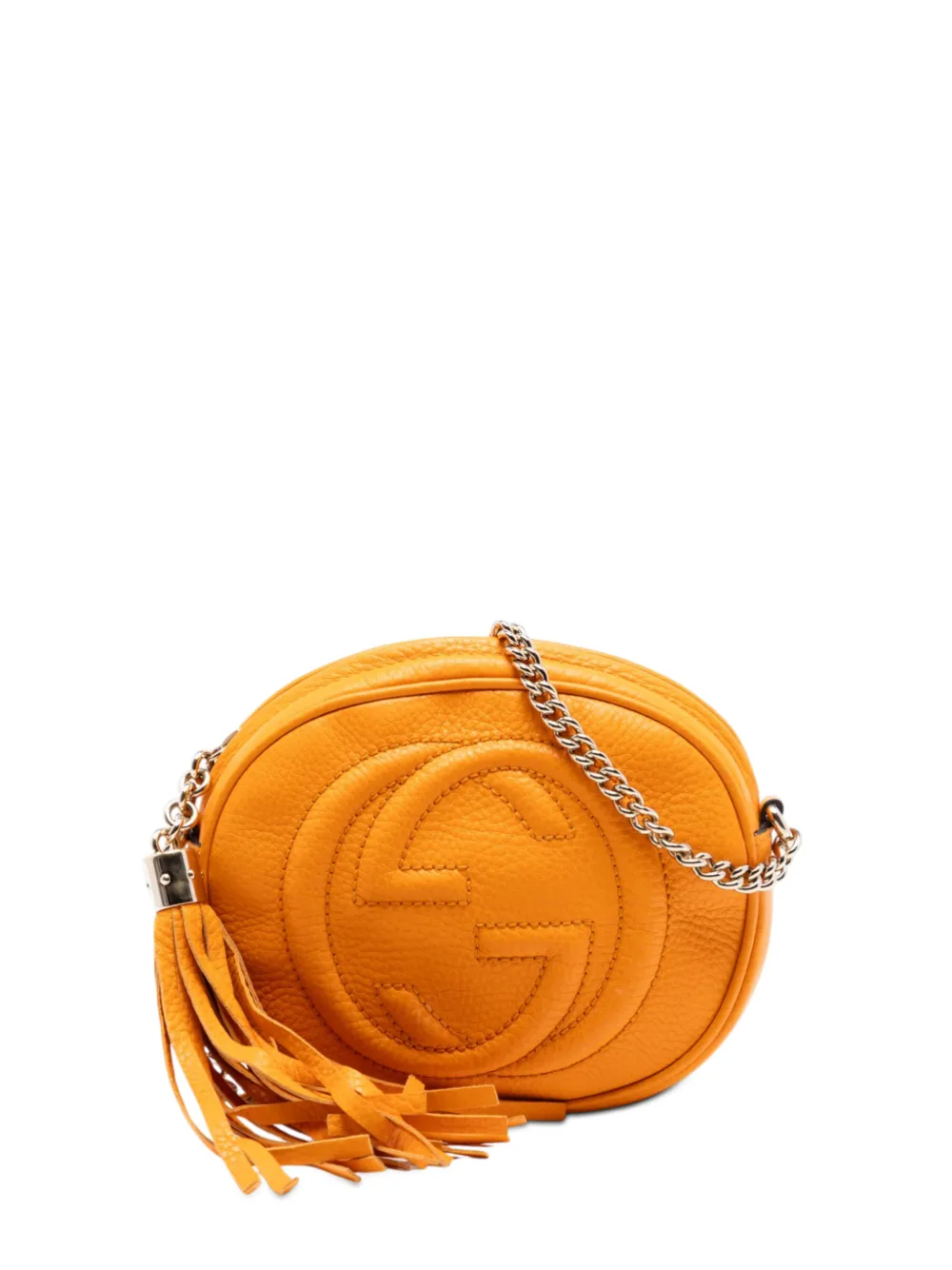 Gucci Pre-Owned 2016-2025 Mini Pebbled Calfskin Soho Chain crossbody bag - Arancione