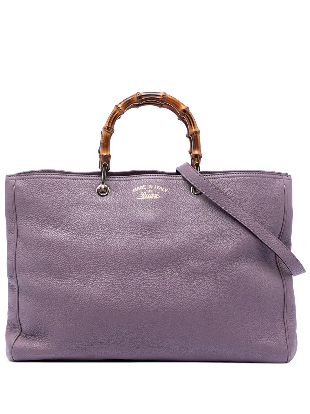 Gucci Pre-Owned 2016-2026 Large Calfskin Bamboo Shopper satchel - Viola