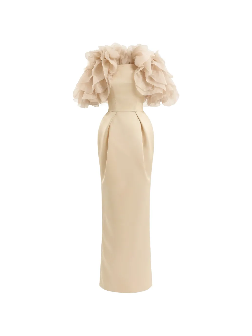 Gemy Maalouf Jurk met ruches Beige