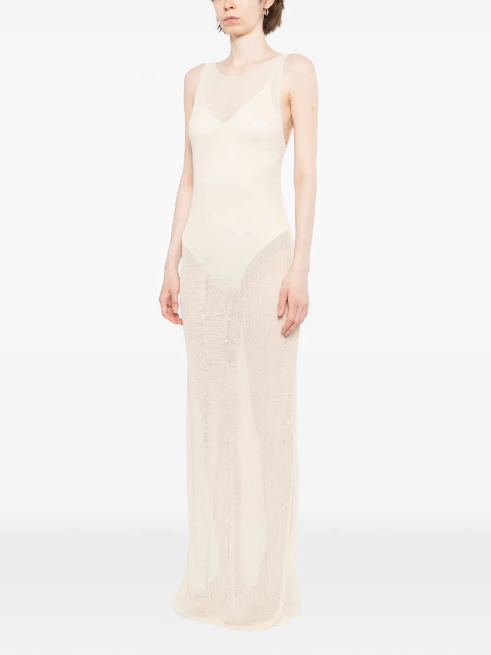 RUOHAN Mouwloze jurk Beige