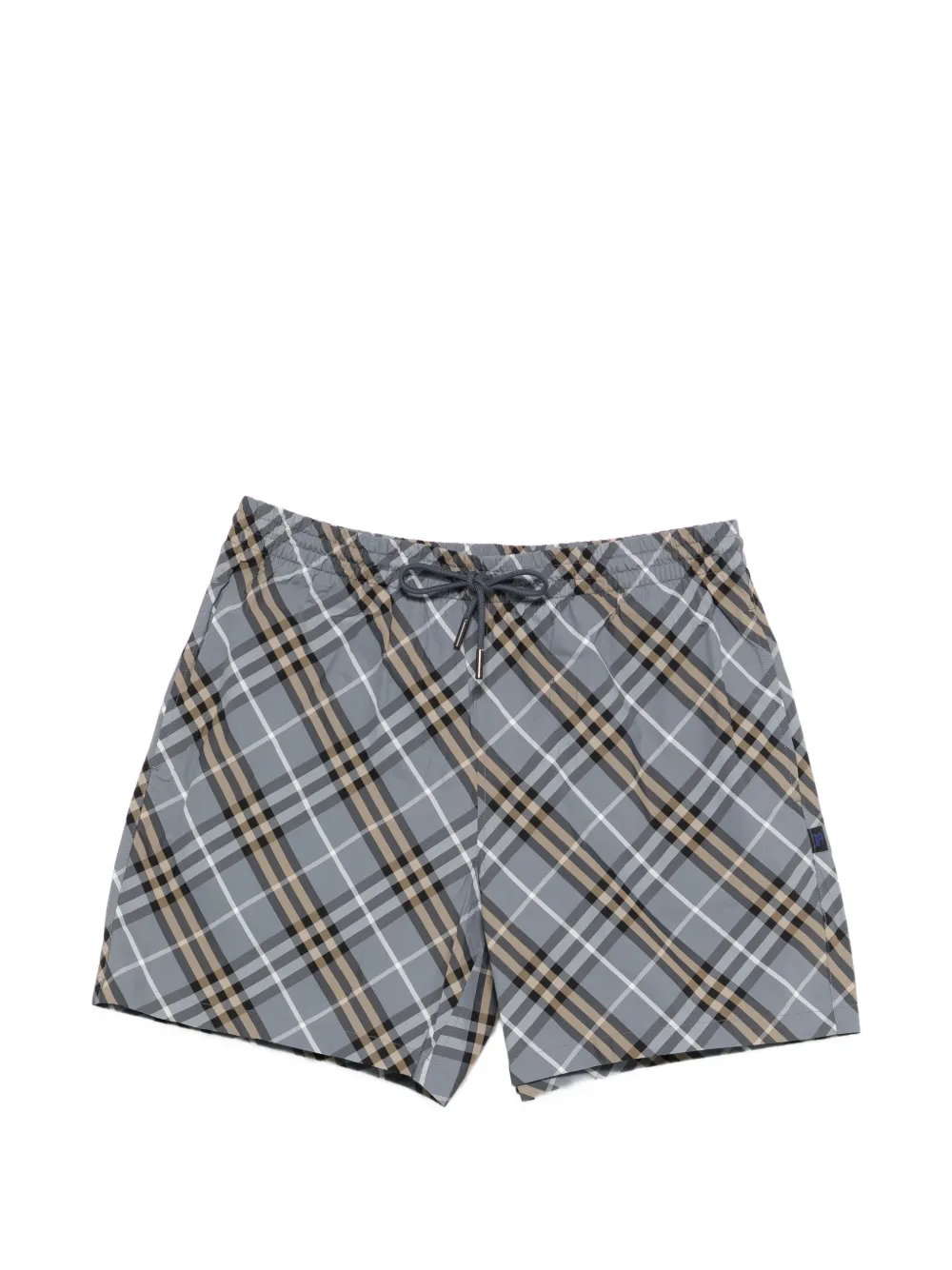Burberry checked swim shorts - Grigio