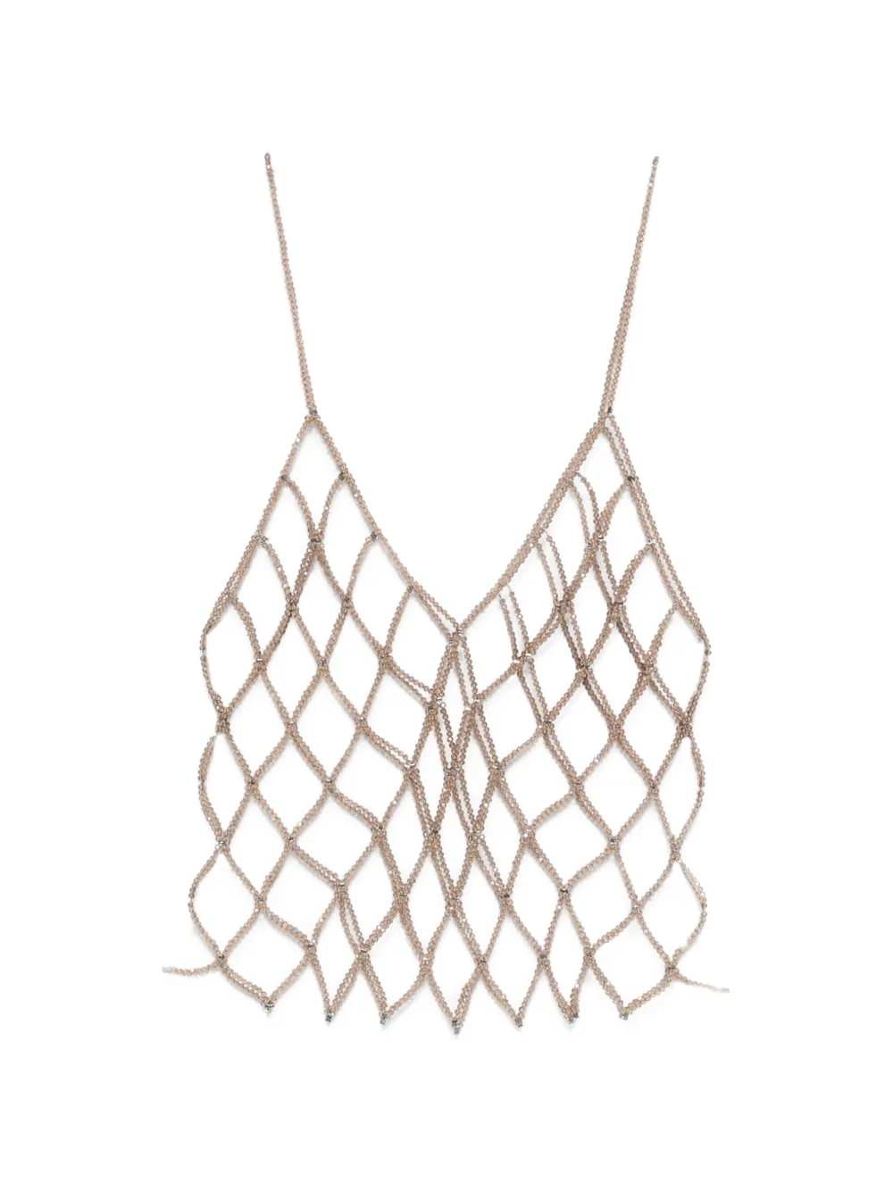 PANICALE beaded-net top - Toni neutri