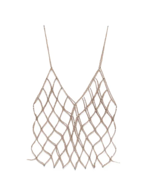 PANICALE top de malla con mostacillas