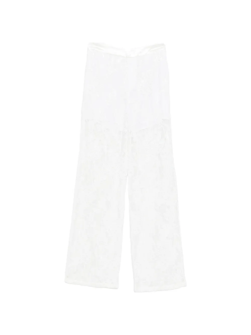 Isabelle Blanche floral-motif trousers - Bianco