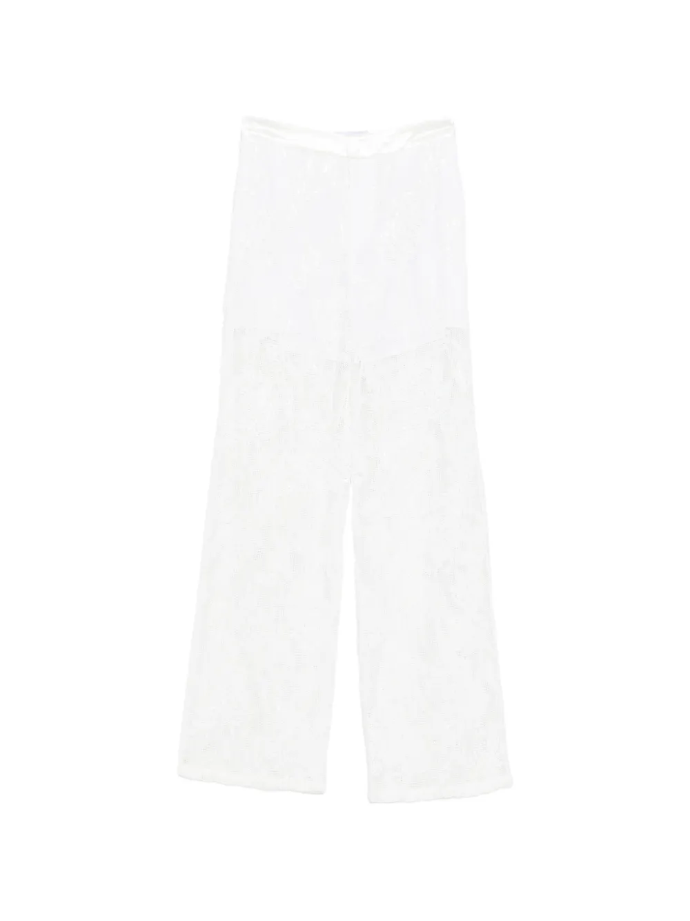 Isabelle Blanche floral-motif trousers - Bianco