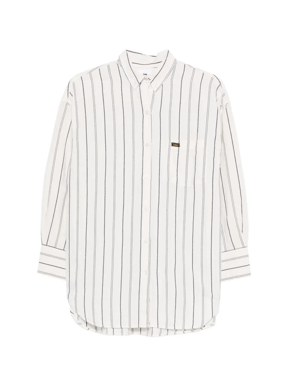 LOIS JEANS striped pocket shirt - Bianco