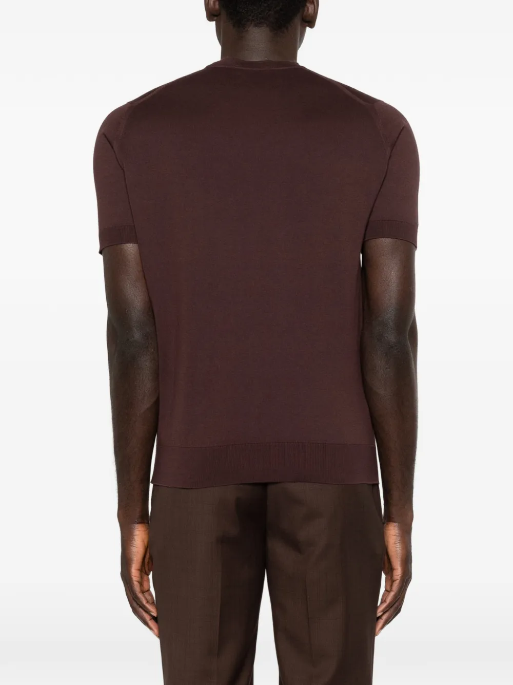 John Smedley T-shirt met korte mouwen Bruin