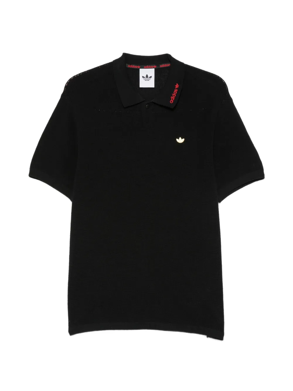adidas logo-plaque polo shirt - Schwarz