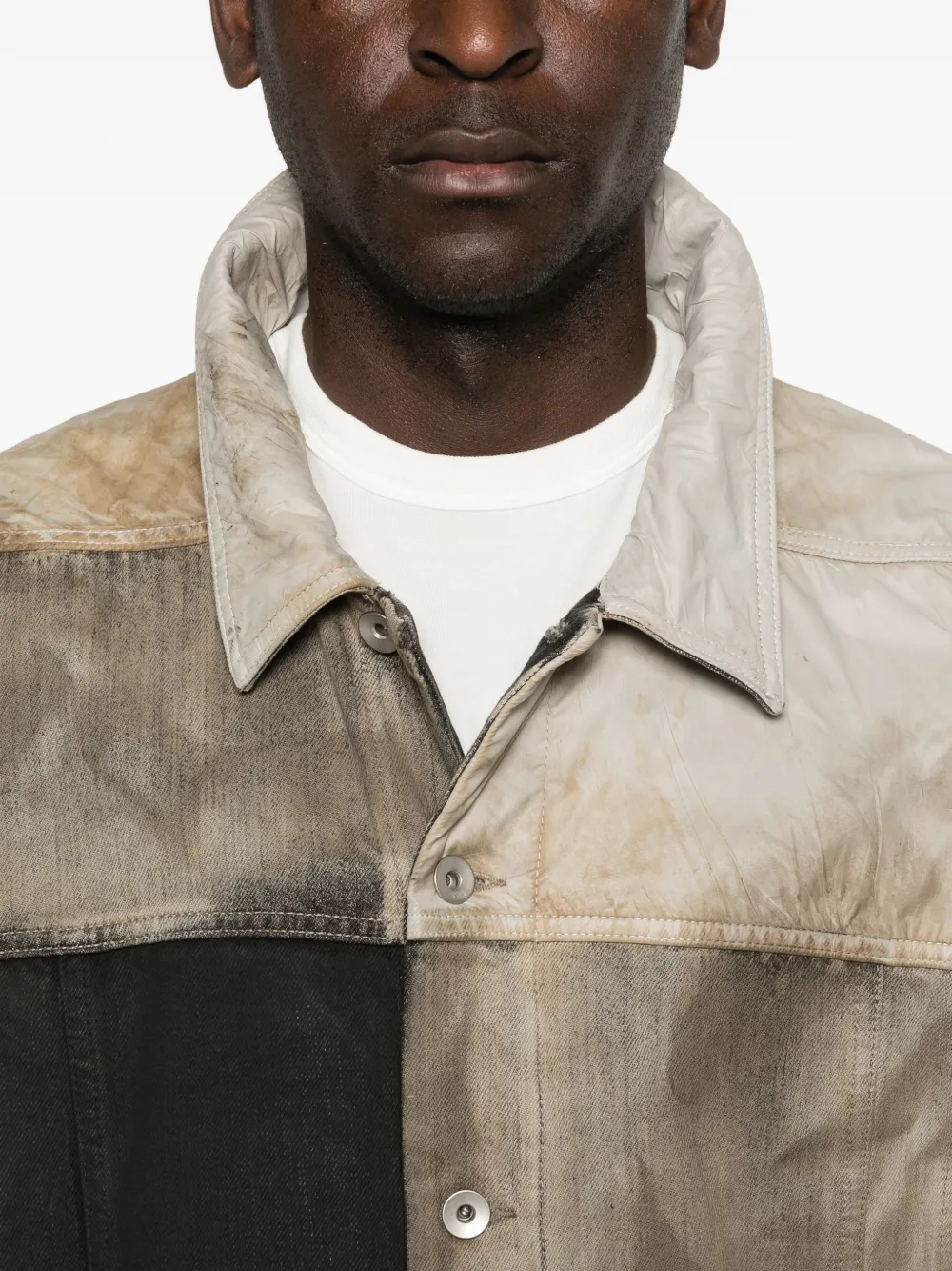 Rick Owens DRKSHDW Jumbo Worker jack met vlakken Beige