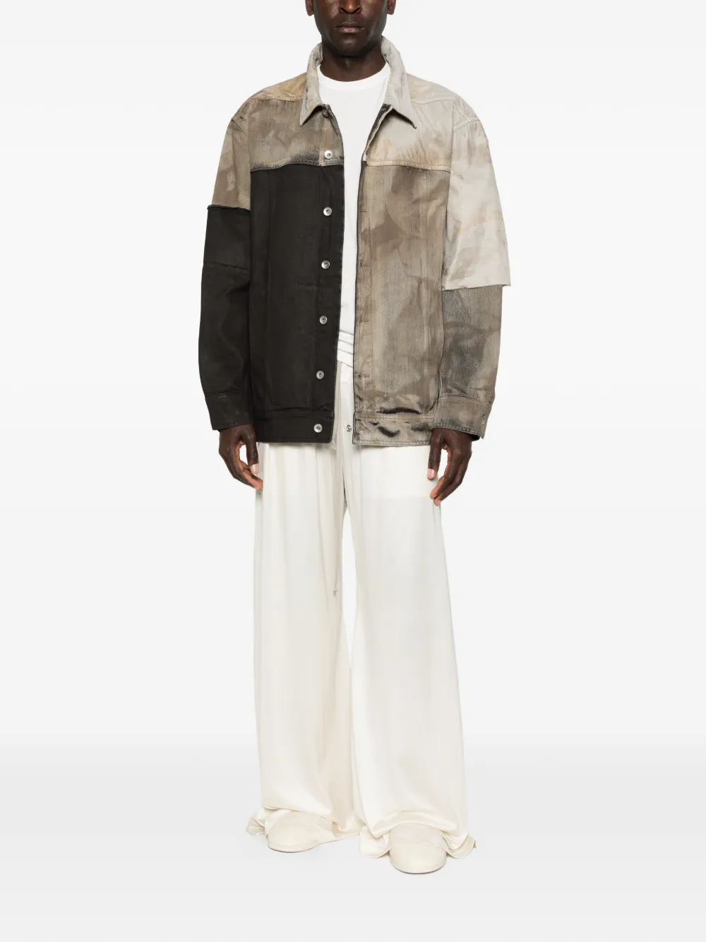 Rick Owens DRKSHDW Jumbo Worker jack met vlakken Beige
