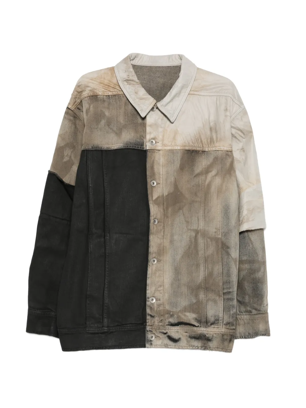 Rick Owens DRKSHDW Jumbo Worker panelled jacket - Toni neutri