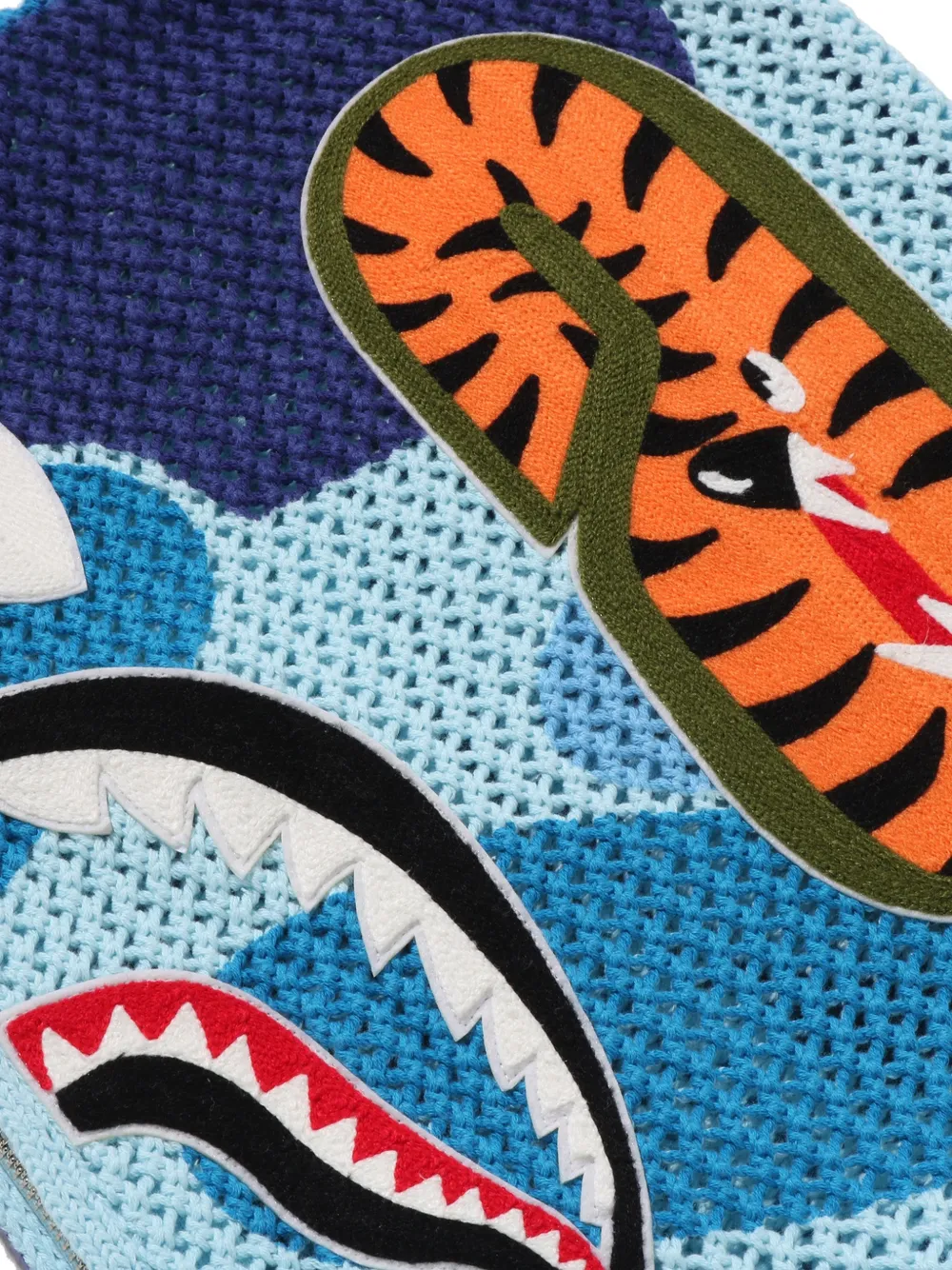 A BATHING APE ABC Camo gehaakte hoodie Blauw