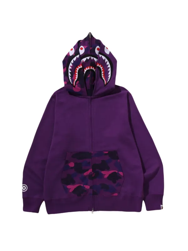 A BATHING APE® Color Camo Shark full-zip Hoodie | Purple | FARFETCH