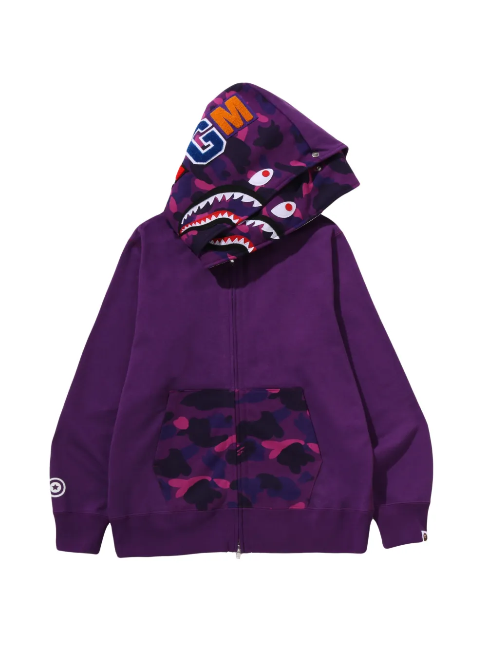 A BATHING APE® Color Camo Shark full-zip hoodie - Viola