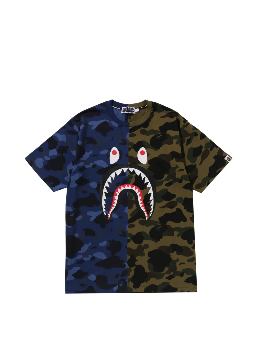 A BATHING APE® Split Camo Shark cotton T-shirt - Verde