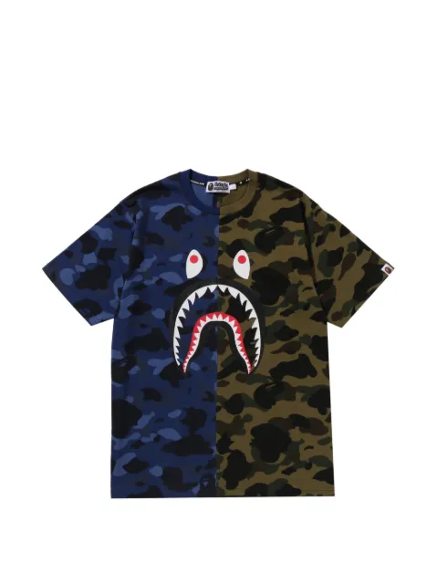 A BATHING APE® Split Camo Shark cotton T-shirt